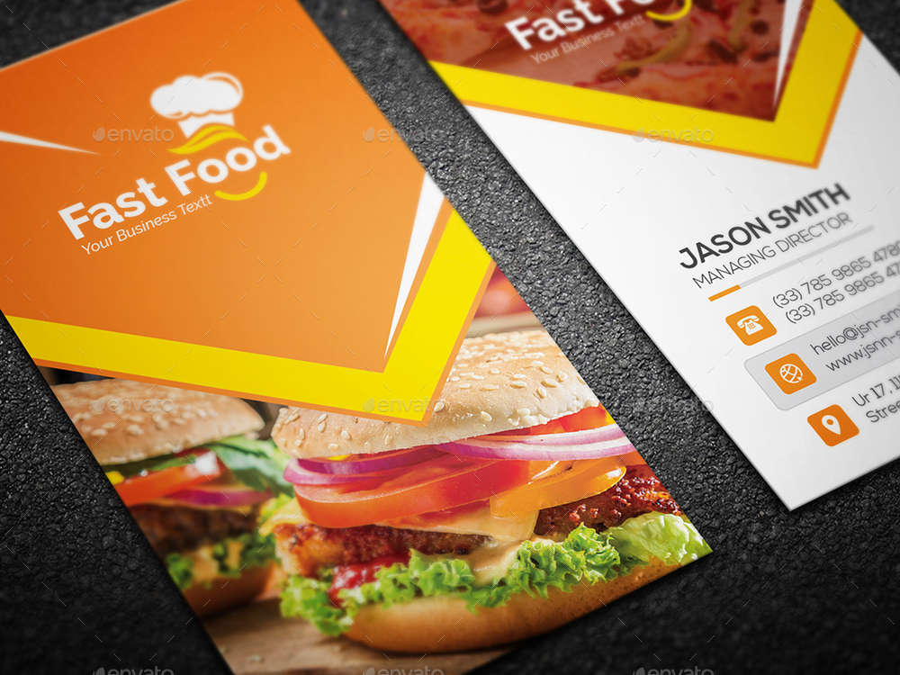 Fast Food Business Card by generousart GraphicRiver